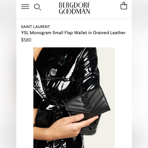 Saint Laurent YSL Monogram Small Flap Wallet in Grained Leather - Picture 5 of 5